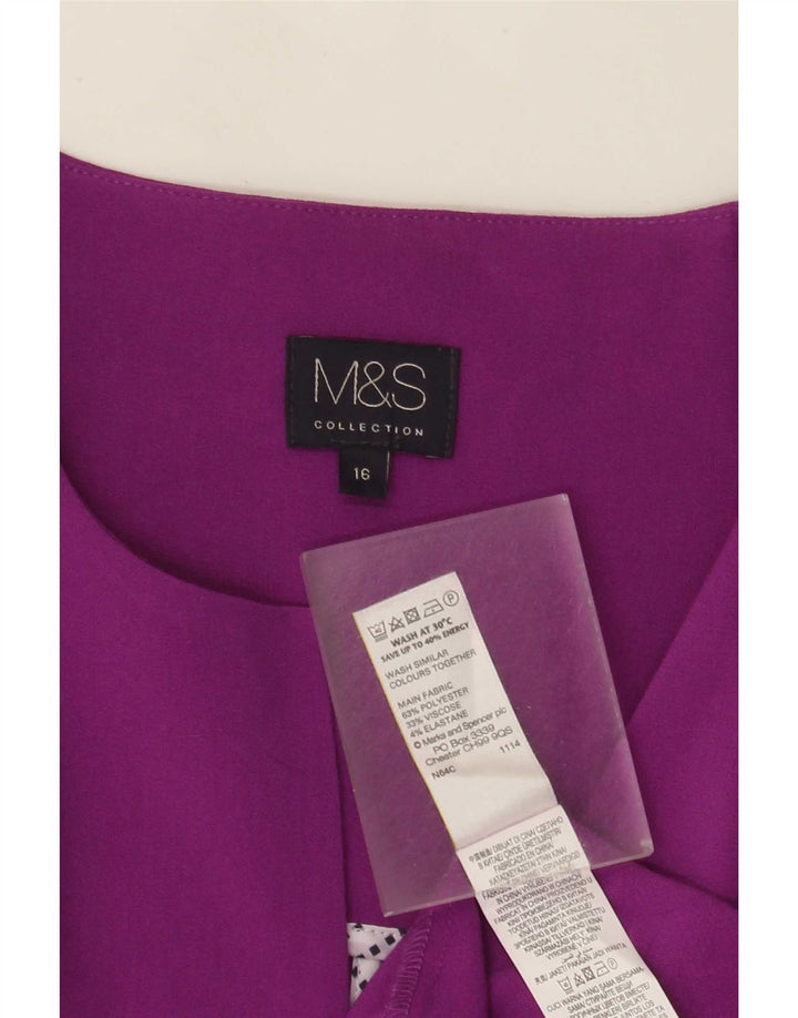 Marks & Spencer Offene Damen-Blazerjacke UK 16 Large Lila Polyester