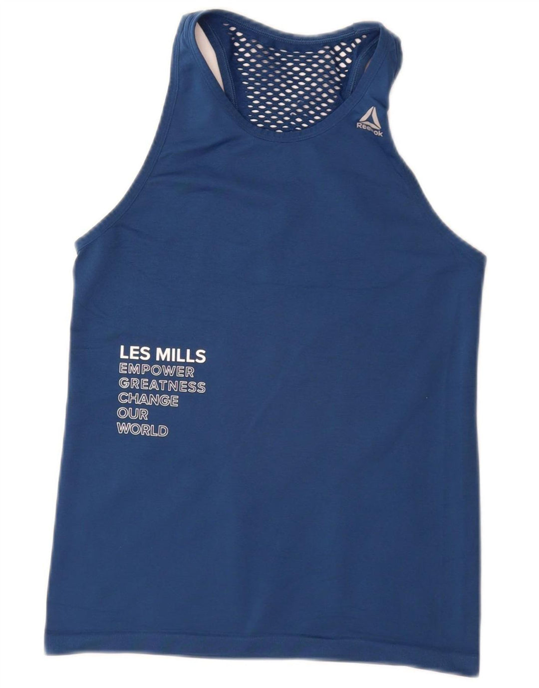 REEBOK Damen Les Mills Grafik-Trägershirt UK 8 Small Marineblau