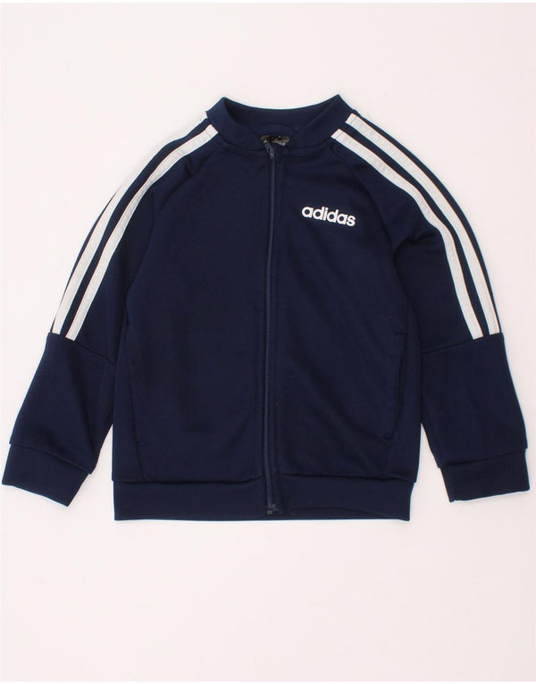 Adidas Jungen Trainingsanzug Top Jacke 7-8 Jahre Marineblau Polyester