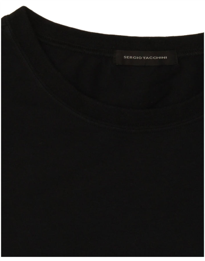 SERGIO TACCHINI Damen Top Langarm UK 14 Medium Schwarz