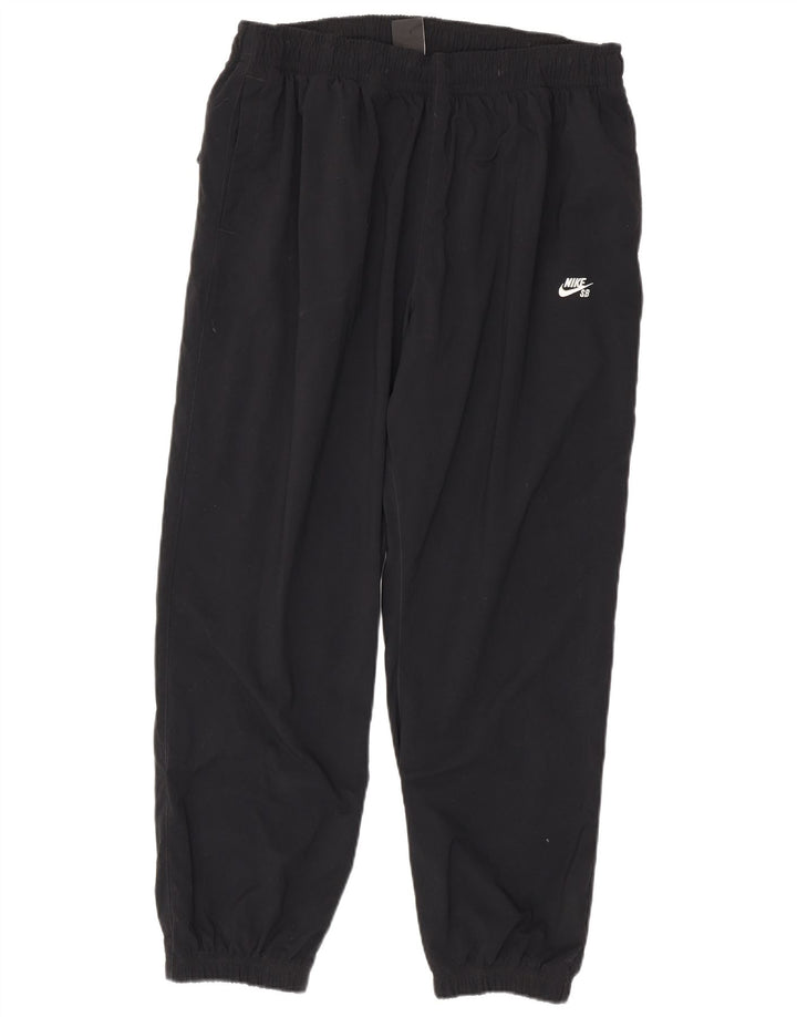 Nike Herren-Trainingshose, Jogginghose, mittelgroß, schwarzes Nylon