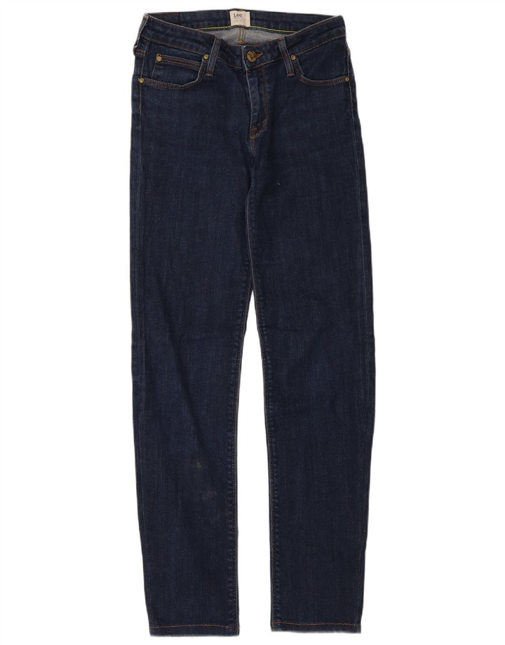 Lee Damen Marion Straight Jeans W27 L33 Marineblaue Baumwolle