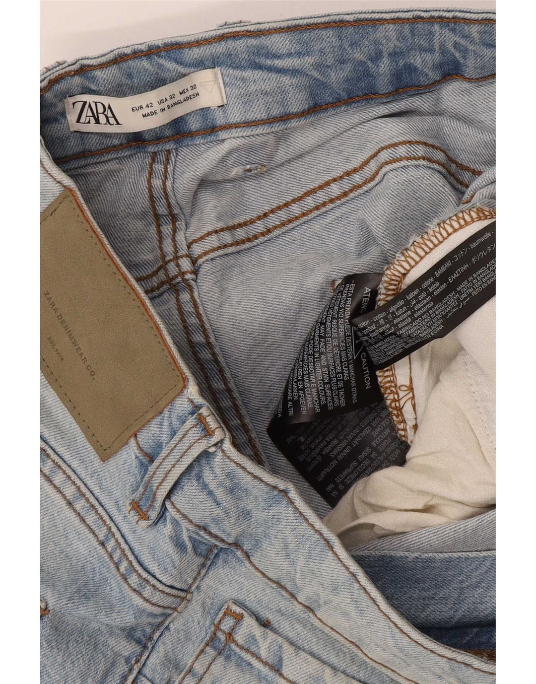 Zara Herren Jeansshorts EU 42 Large W32 Blaue Baumwolle