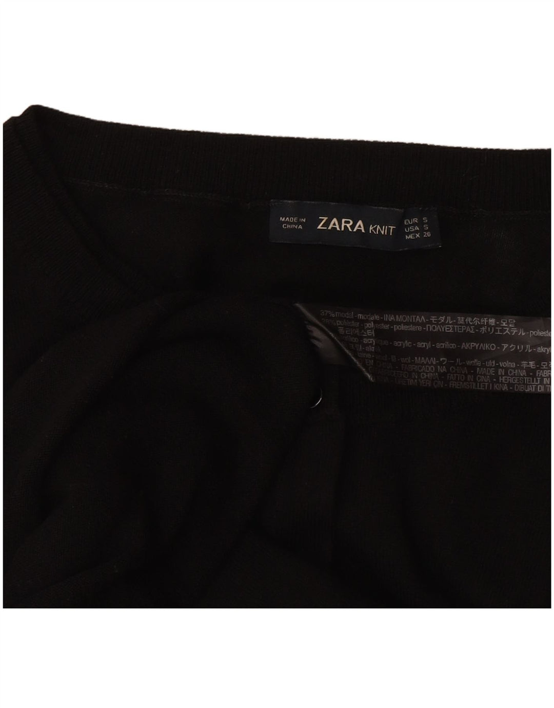 Zara Damen-Cardigan-Pullover UK 10 Small Schwarz Modal