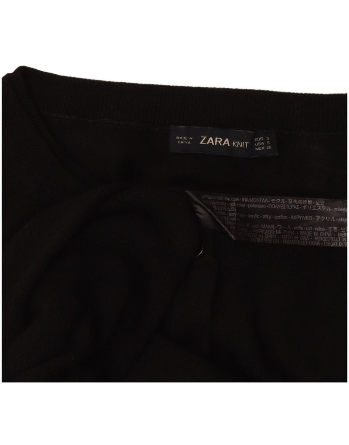 Zara Damen-Cardigan-Pullover UK 10 Small Schwarz Modal