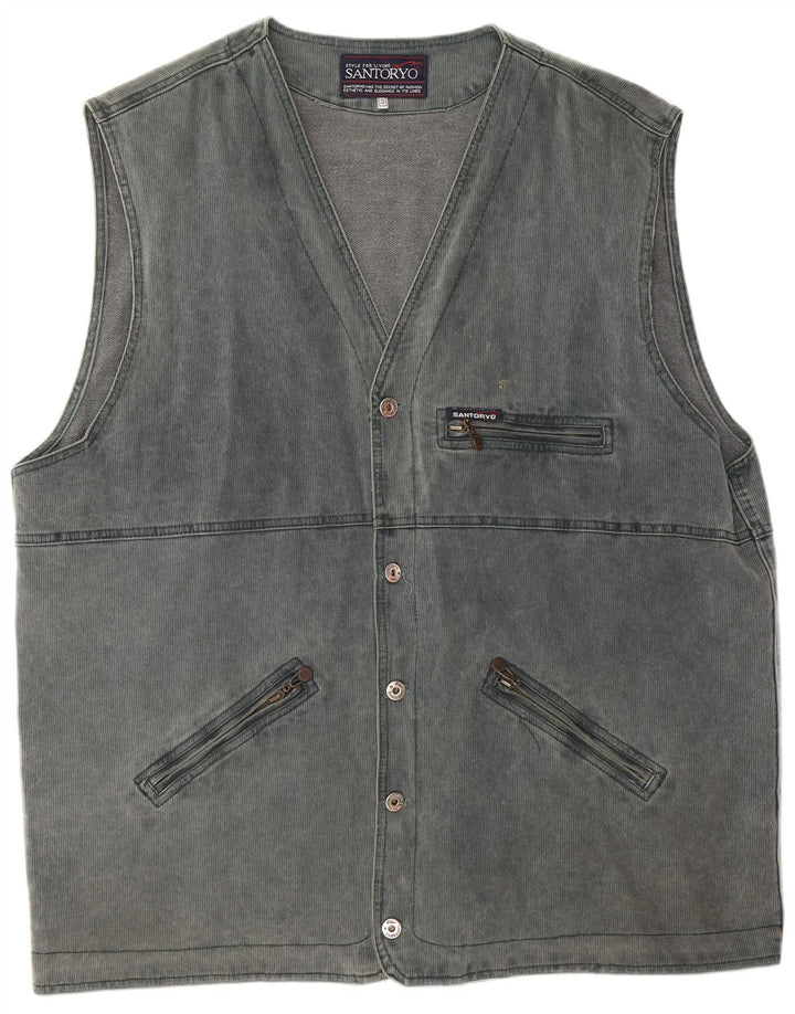 Santoryo Herren Utility Gilet UK 42 XL Blau