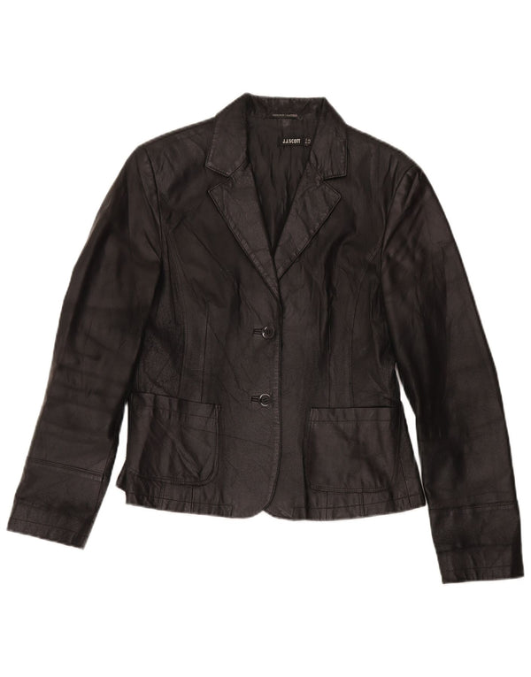 J.J.Scott Damen 2-Knopf-Lederblazer IT 46 Large Schwarz