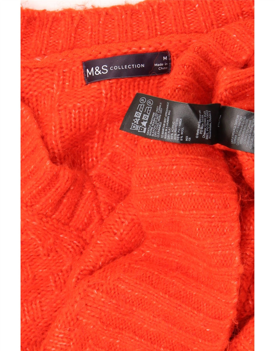 Marks & Spencer Damen-Pullover in Übergröße mit V-Ausschnitt, Gr. 14, Mittelrot