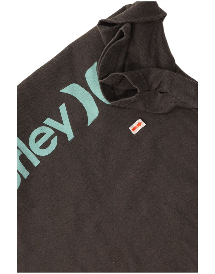 HURLEY Damen-T-Shirt mit klassischer Passform, Grafik, UK 18, mittelgraue Baumwolle