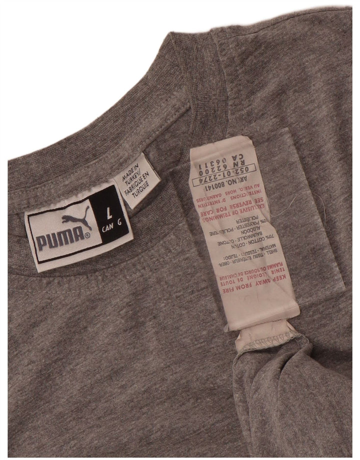 Puma Herren-T-Shirt mit Grafik, groß, grau gesprenkelte Baumwolle