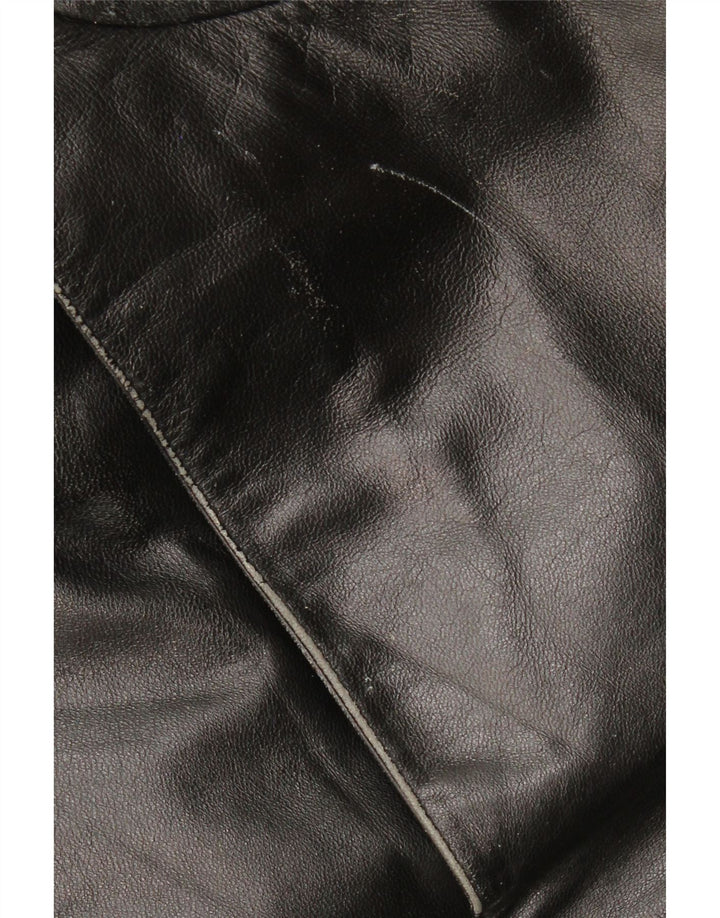 SCHILD Herren Militärlederjacke UK 40 Großes schwarzes Leder