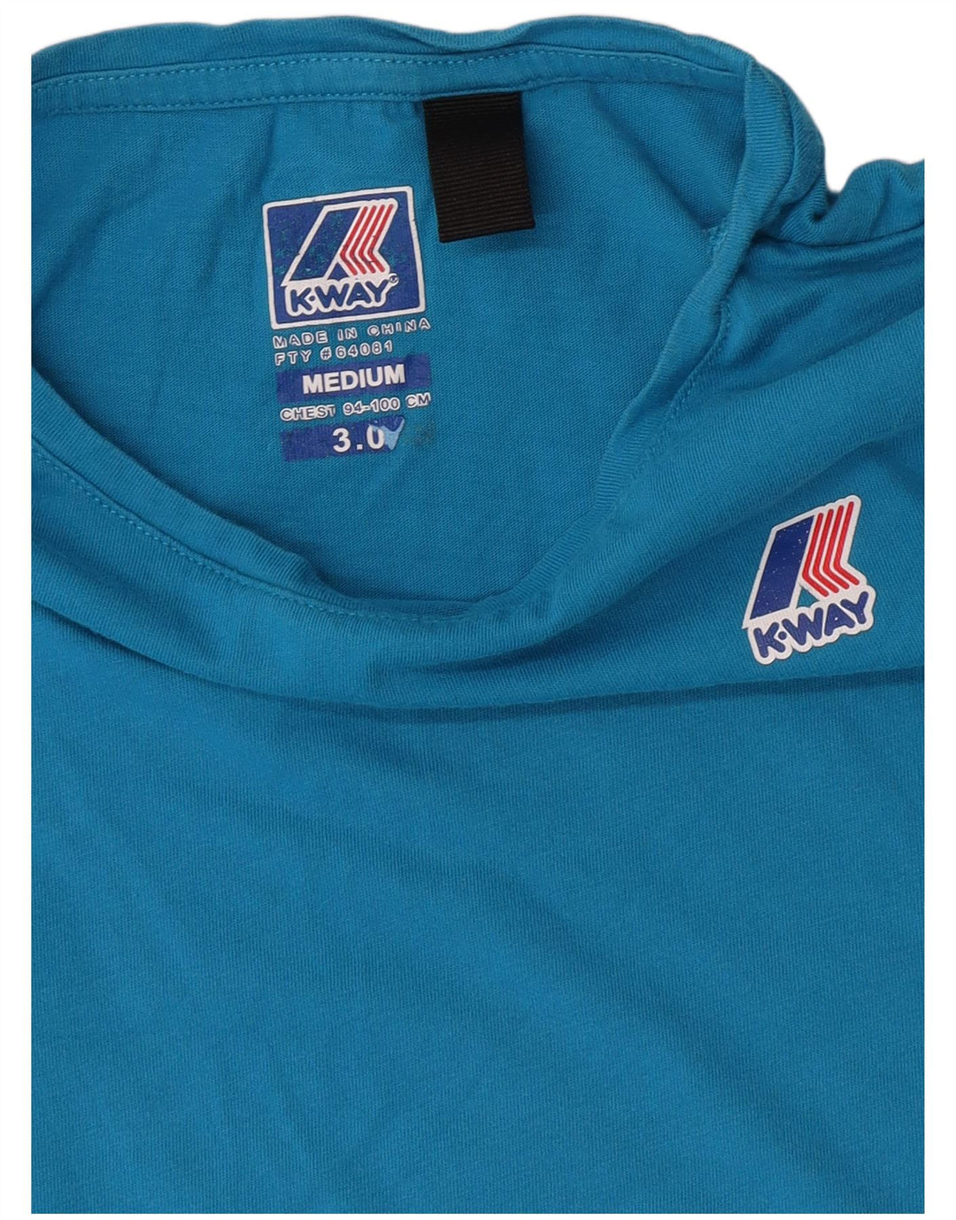 K-Way Damen T-Shirt Top UK 14 Mittelblau