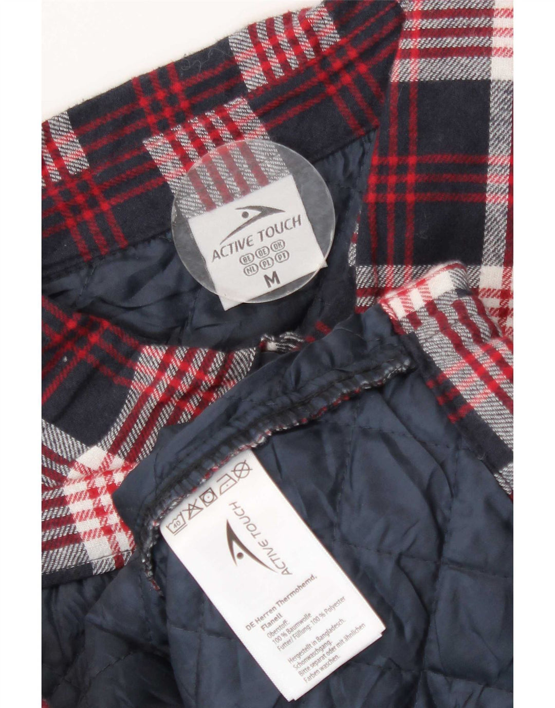 Active Touch Herren-Lumberjack-Flanellhemd, mittelblau, kariert, Baumwolle