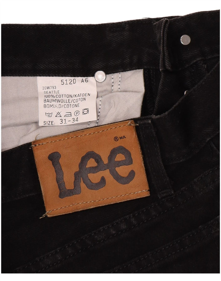 Lee Herren Seattle Straight Jeans W31 L34 Schwarze Baumwolle