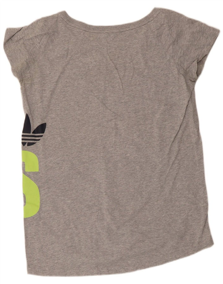 Adidas Damen Graphic T-Shirt Top UK 16 Large Grau