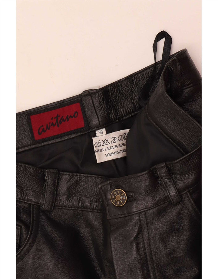 Avitano Damen Slim Lederhose EU 38 Medium W26 L33 Schwarz