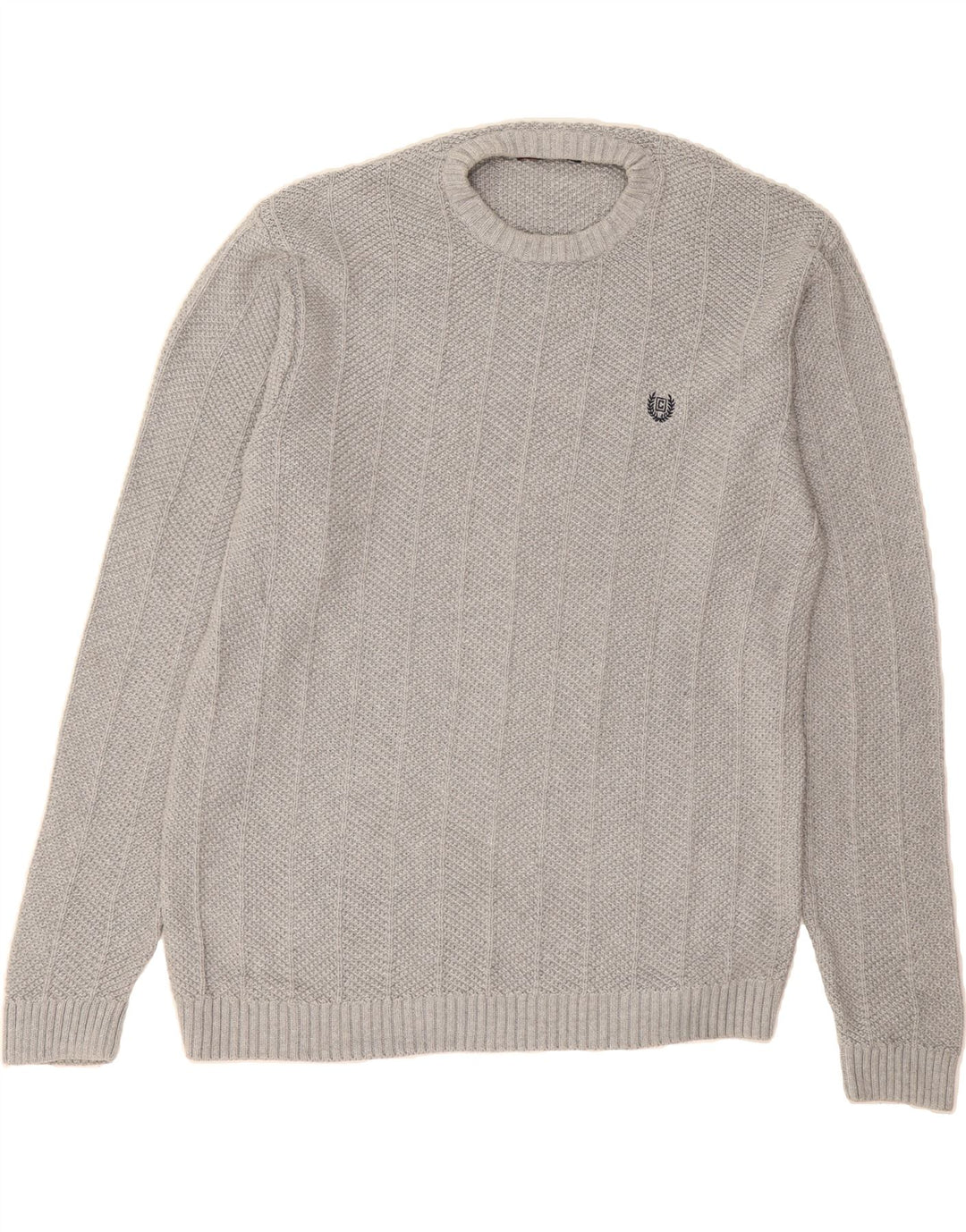 CHAPS Mens Crew Neck Jumper Sweater XL Grey Cotton Vintage Chaps and Second-Hand Chaps from Messina Hembry 