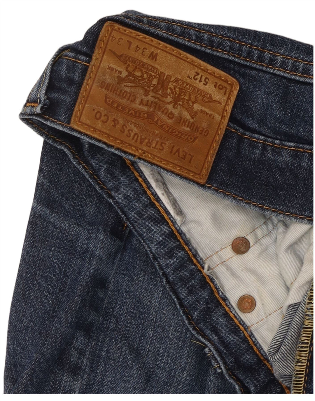Levi's Herren 512 Slim Tapered Jeans W34 L28 Marineblau
