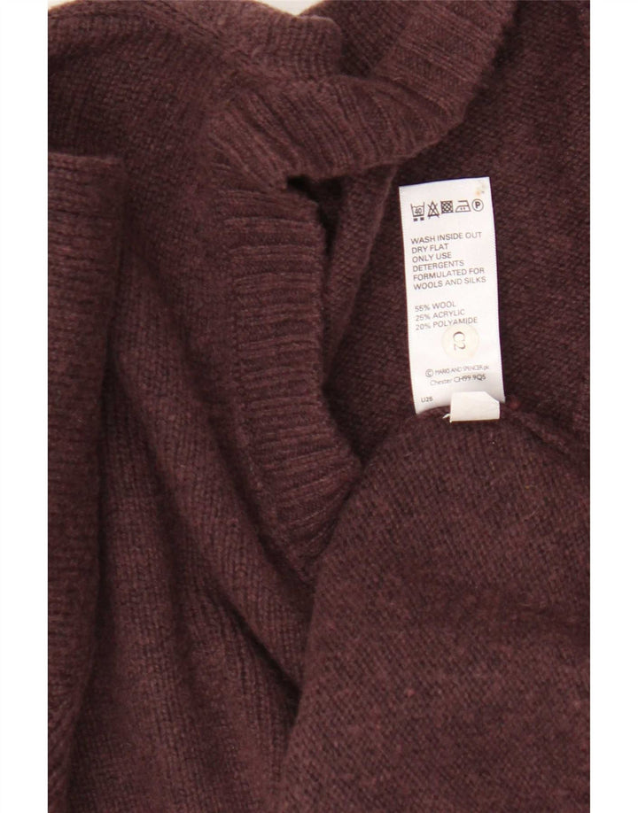 Marks & Spencer Herren-Pullover mit V-Ausschnitt, XL, burgunderrote Wolle