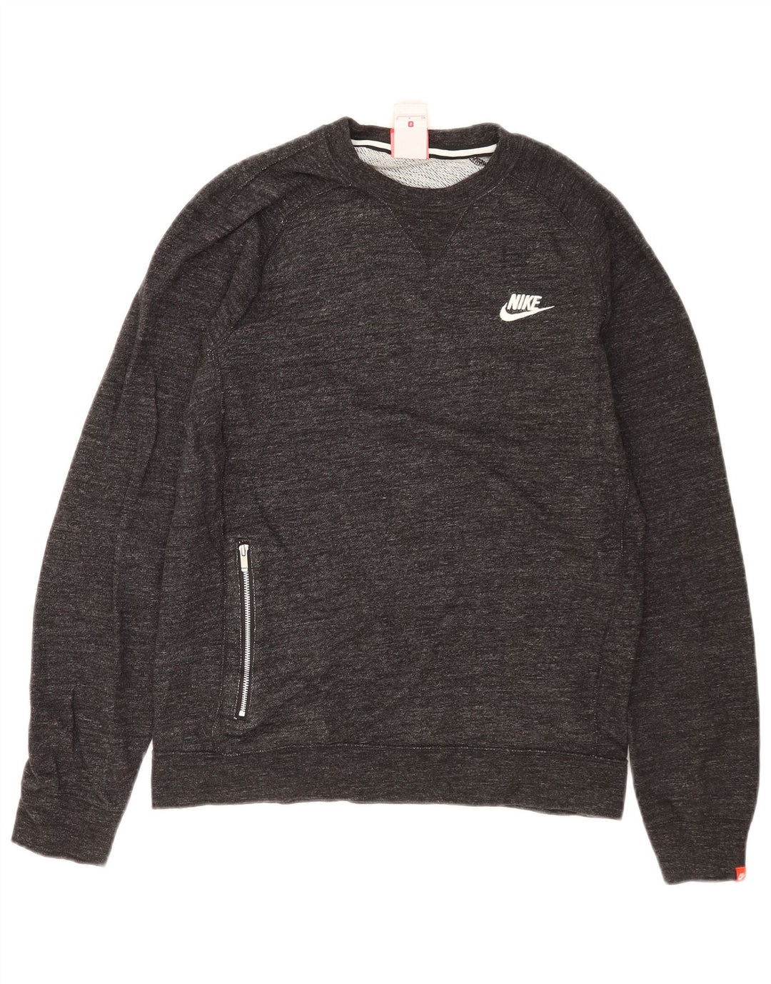 Nike Herren-Sweatshirt-Pullover, klein, grau gefleckte Baumwolle