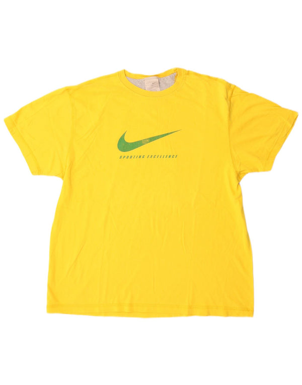 Nike Herren Grafik T-Shirt Top UK 45/47 XL Gelb Baumwolle