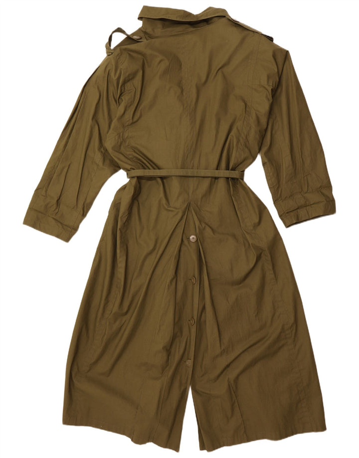 VINTAGE Damen Trenchcoat EU 40 Medium Khaki Baumwolle