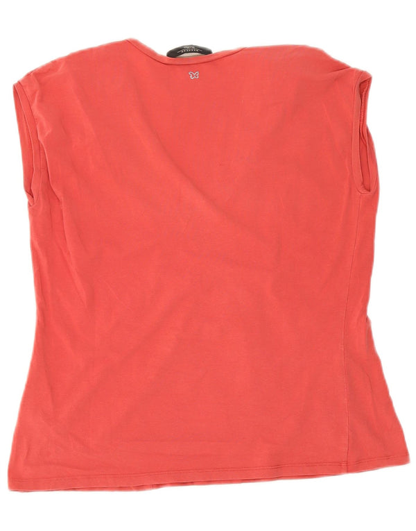 Max Mara Damen Weekend Ärmelloses Crop Top UK 14 Große rote Baumwolle