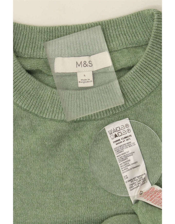 Marks & Spencer Herren-Pullover mit Rundhalsausschnitt, groß, grün, Polyester