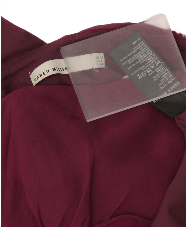Karen Millen Damen One-Shoulder-Kleid UK 12 Medium Purple Polyester