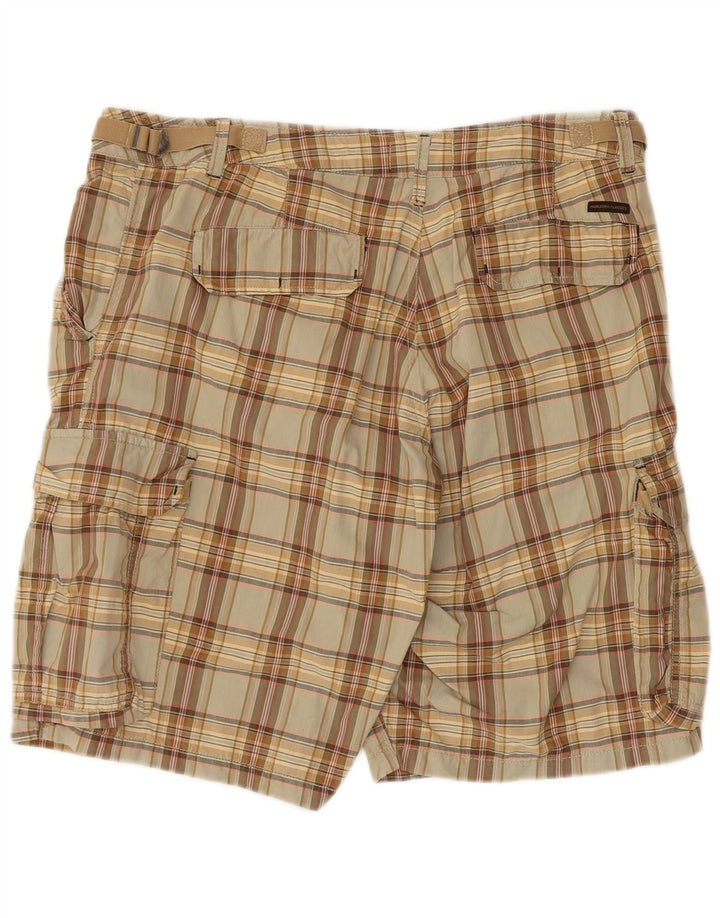 Marlboro Classics Herren-Cargoshorts W38 XL grün karierte Baumwolle
