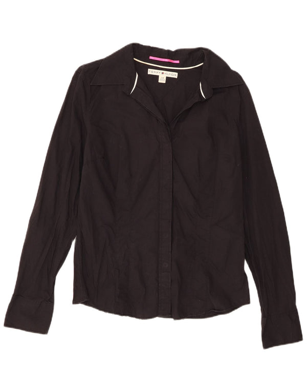 Tommy Hilfiger Damenhemd UK 14 Large Schwarz Baumwolle