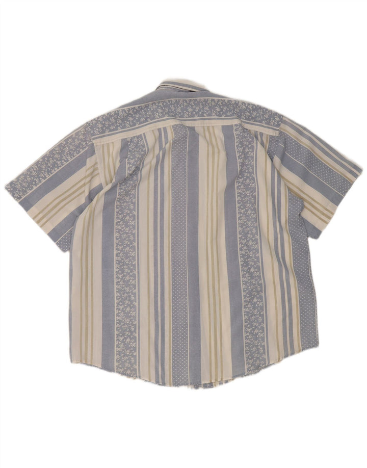 John Peel Herren Kurzarmhemd XL Blau gestreift