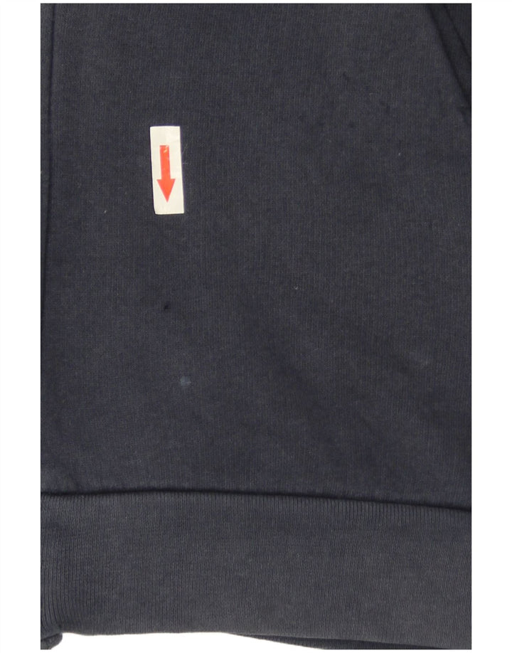 Zara Herren-Kapuzenpullover mit Reißverschluss, mittlere marineblaue Baumwolle