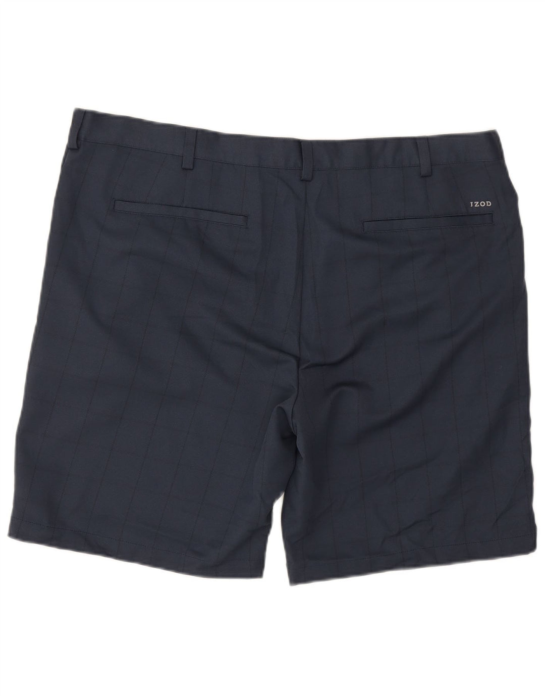 Izod Herren-Golf-Chinoshorts W40 XL Marineblau kariertes Polyester