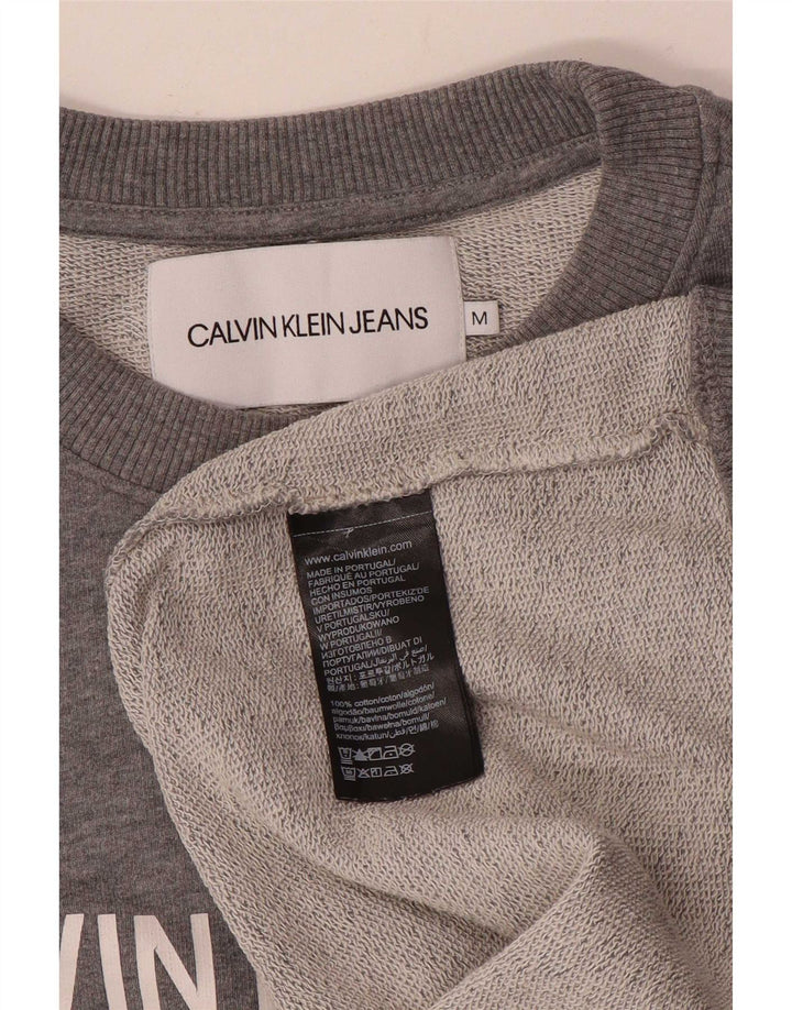 Calvin Klein Jeans Herren Grafik-Sweatshirt-Pullover Mittelgrau meliert