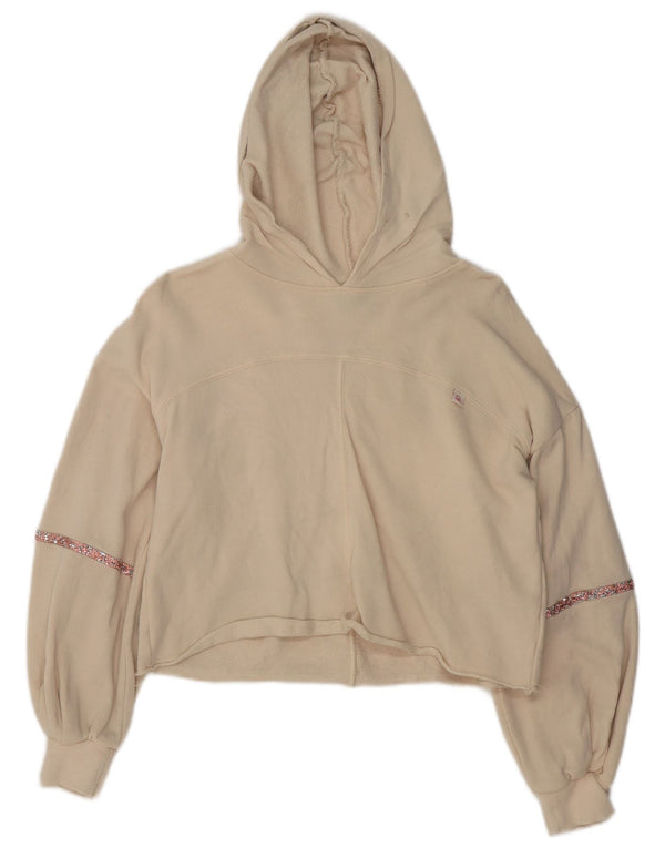 Benetton Kapuzenpullover für Mädchen, 11–12 Jahre, 2XL, cremefarbene Baumwolle