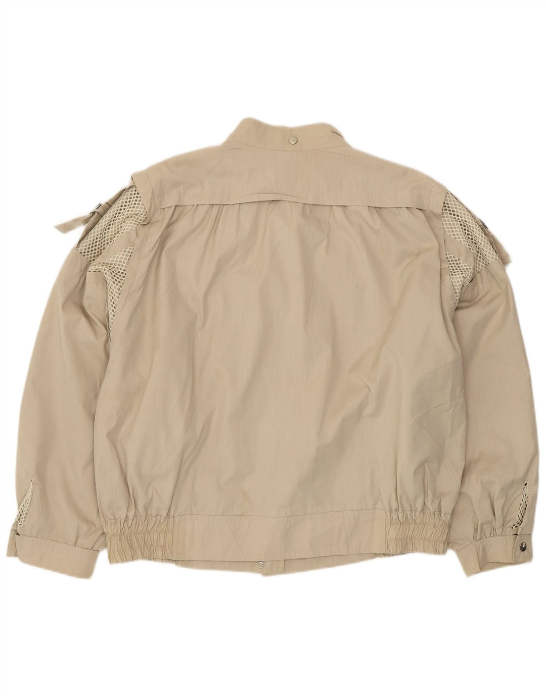 VINTAGE Womens Bomber Jacket UK 14 Large  Beige Polyester