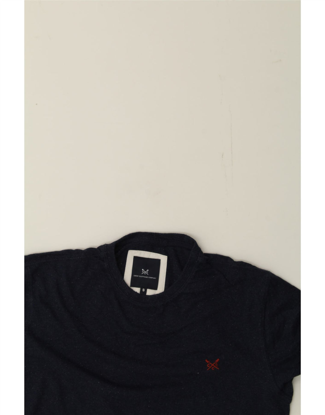 CREW CLOTHING Mens T-Shirt Top Small Navy Blue Cotton Vintage Crew Clothing and Second-Hand Crew Clothing from Messina Hembry 