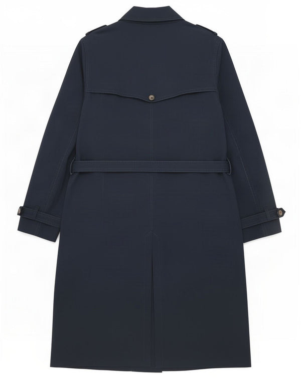 Marks & Spencer Damen Trenchcoat UK 16 Large Marineblaue Baumwolle