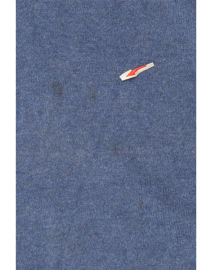 Marks & Spencer Herren-Pullover mit V-Ausschnitt aus mittelblauer Baumwolle