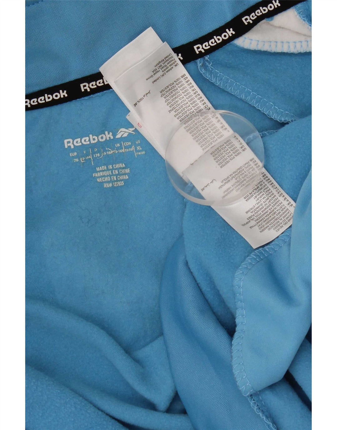 Reebok Jungen-Trainingsanzug-Top-Jacke, 15–16 Jahre, blaues Farbblock-Polyester