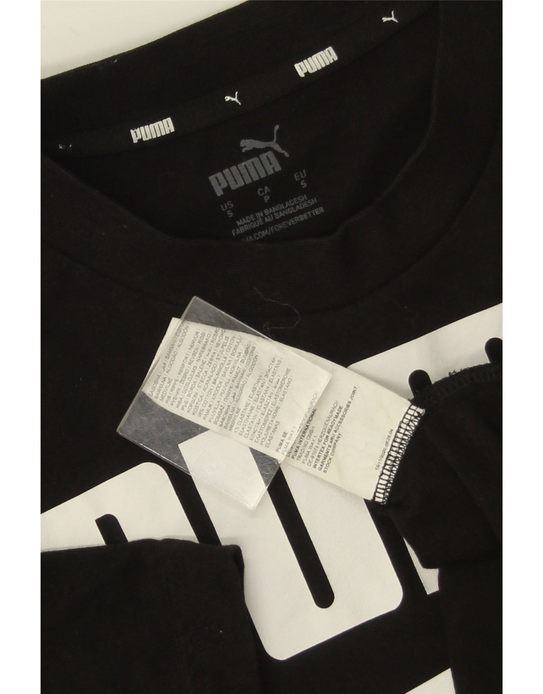 Puma Herren Grafik T-Shirt Top Small Schwarz Baumwolle