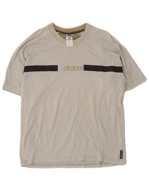 Adidas Herren Grafik T-Shirt Top UK 42/44 Große grüne Colourblock-Baumwolle