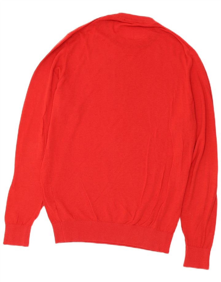 Gas Herren-Pullover mit Rundhalsausschnitt, groß, rote Baumwolle