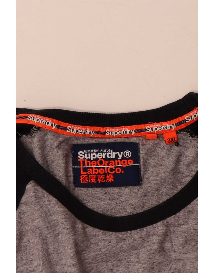 Superdry Herren-Oberteil, langärmelig, 3XL, Grau, Colourblock-Baumwolle