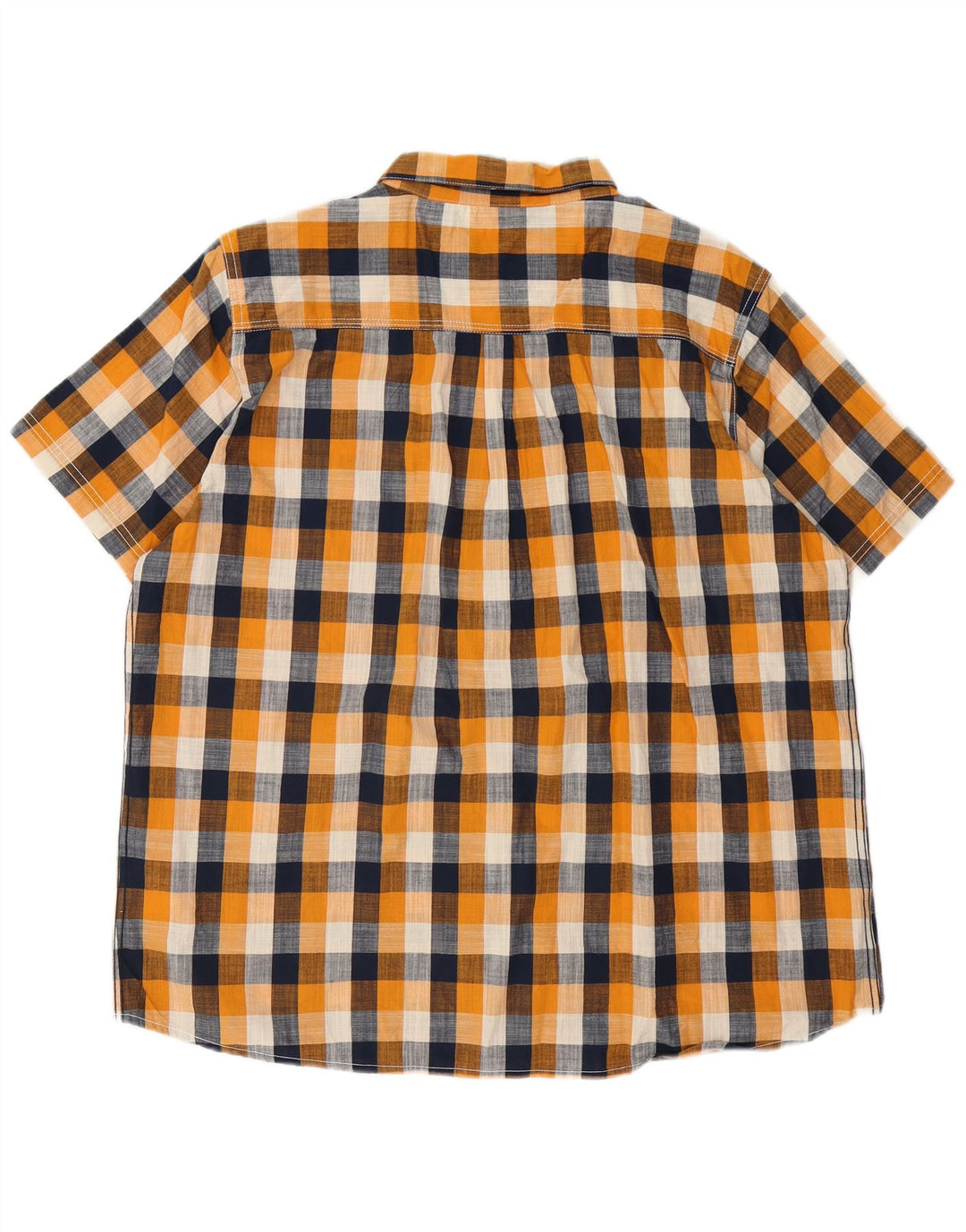Weird Fish Herren Kurzarmhemd 2XL Orange Gingham Baumwolle