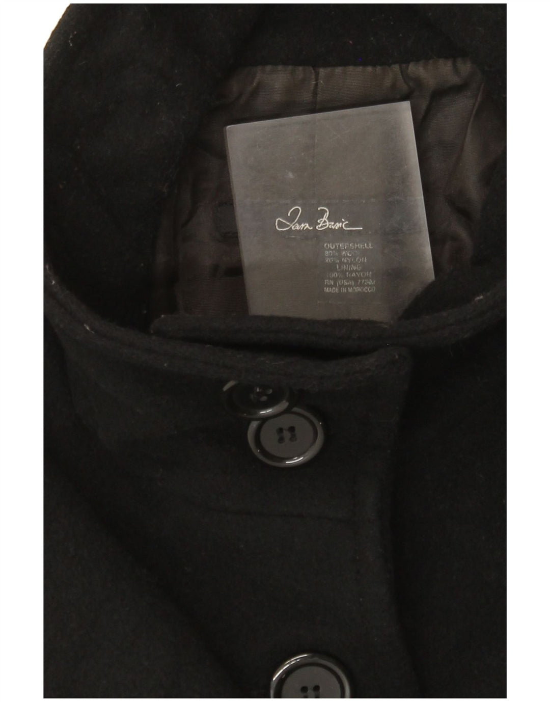 Zara Damen Mantel UK 12 Mittelschwarze Wolle