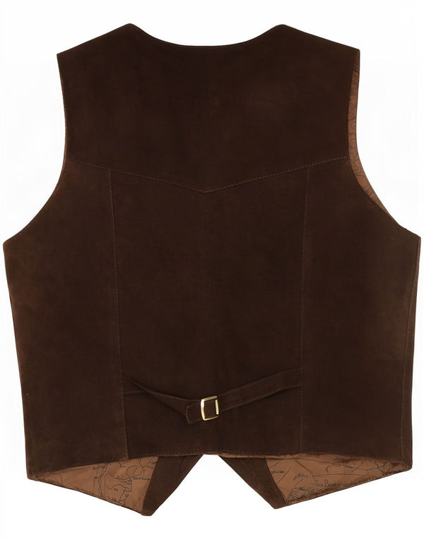 Vintage Herren Wildlederweste Klein Braun