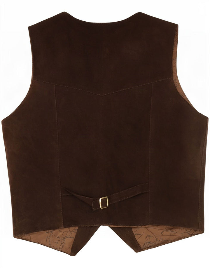 Vintage Herren Wildlederweste Klein Braun