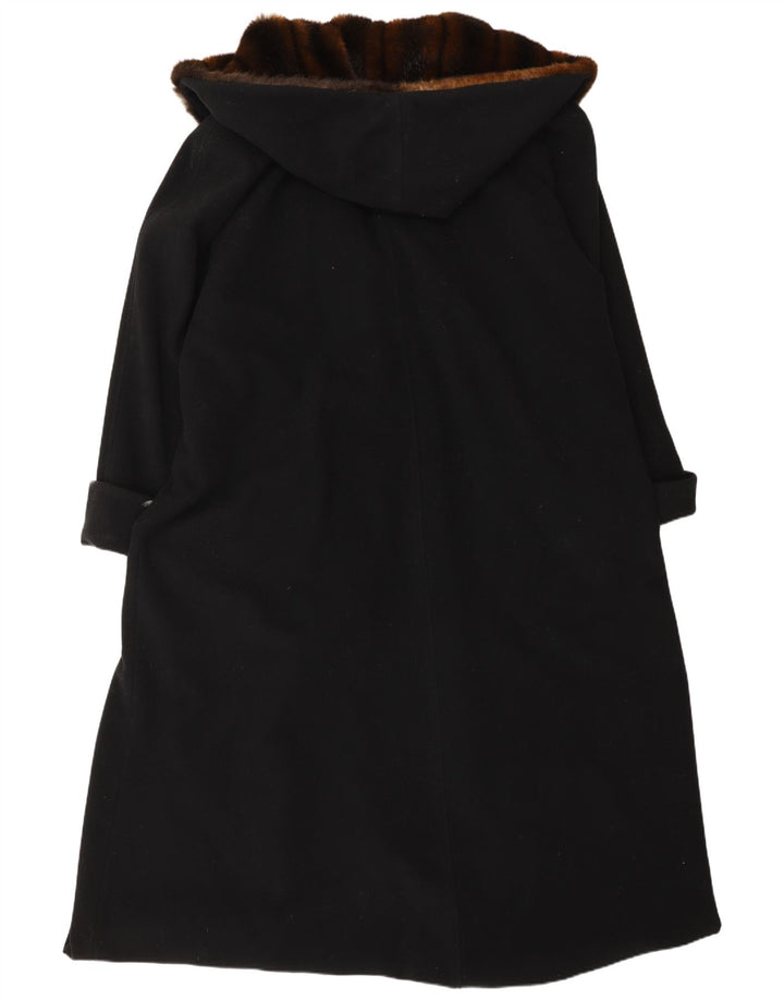 Michele Boyard Damen-Übergröße-Mantel mit Kapuze, UK 12, mittelschwarze Wolle